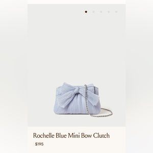 Rochelle Blue Mini Bow Clutch